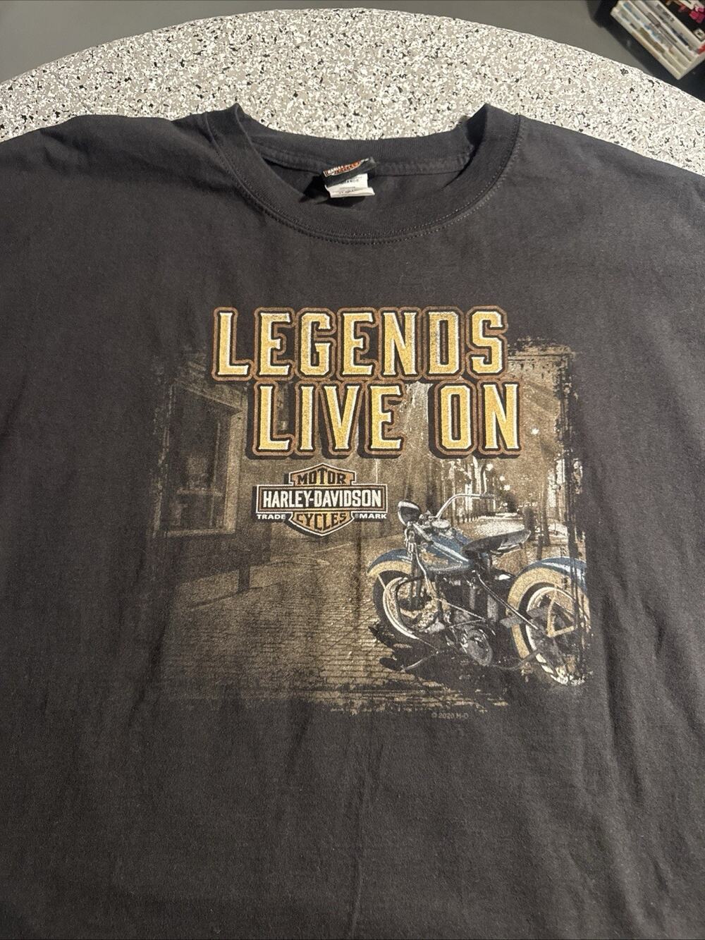 Harley-Davidson Motorcycle Tshirt Legends Live On Beaver Dam Wisconsin 3XL